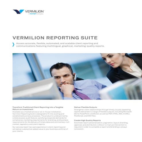 Vermilion reporting suite brochure