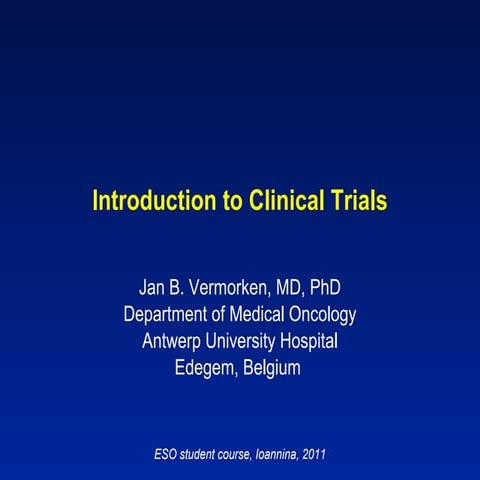 Medical Students 2011 - J.B. Vermorken - INTRODUCTION TO CANCER TREATMENT - I...