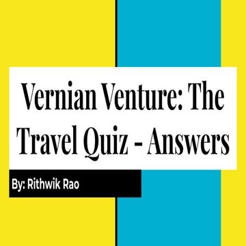 Vernian Venture - The Travel Quiz Answers