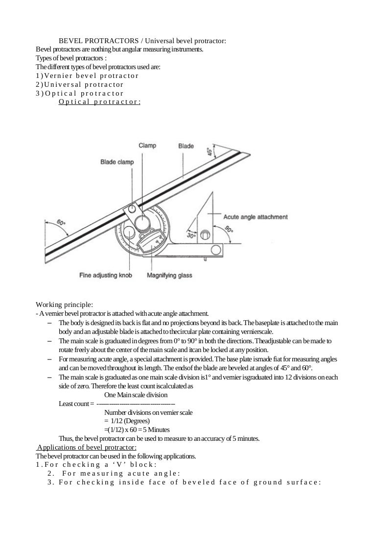 Vernier bevel protractor