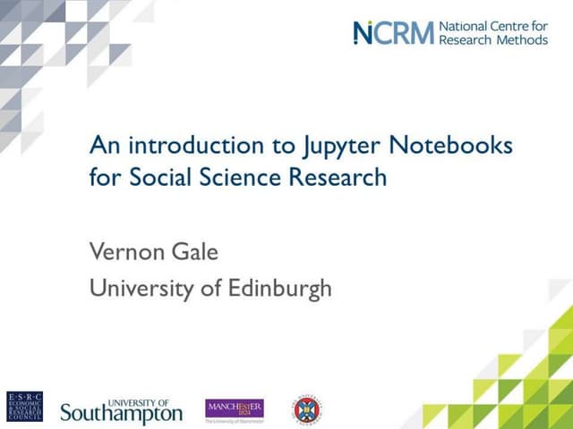 An introduction to Jupyter Notebooks for Social Science research