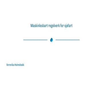 DND24: Maskinlesbart regelverk for sjøfart