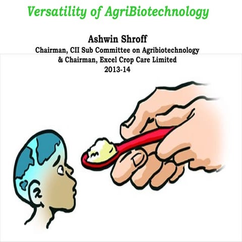 Versatilty of Agribiotechnology  -  Presentation by Shri Ashwin Shroff 