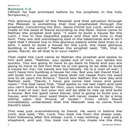 Romans 1:1-2 - Collection of Biblical Commentaries | PDF