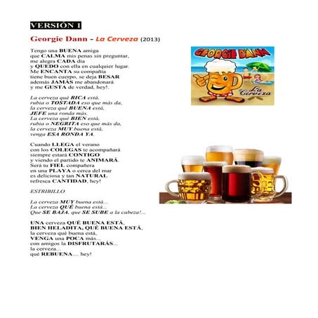 Versiones  la cerveza