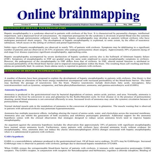 Issues in brainmapping...hepatic encephalopathy