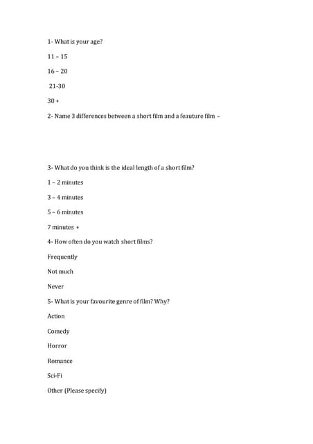 Questionnaire | DOCX