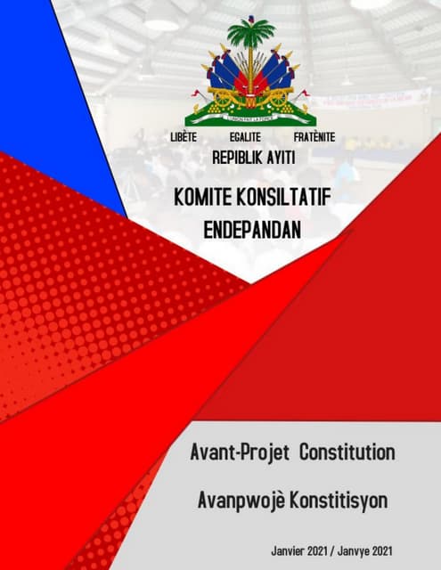 Version Française et Creole de l'avant projet de la nouvelle constitution d'H...