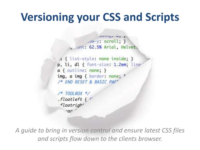 Versioning your css and scripts