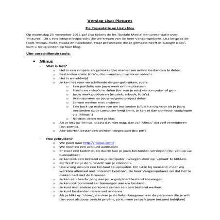 Verslag Lisa: Pictures