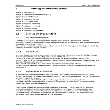 Verslag observatieperiode 