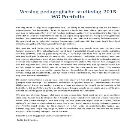 Verslag ped dag 2015 wg portfolio