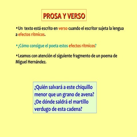 Verso y métrica 1º eso