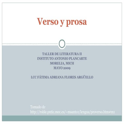 Verso Y Prosa