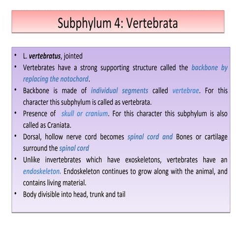 Vertebrates class