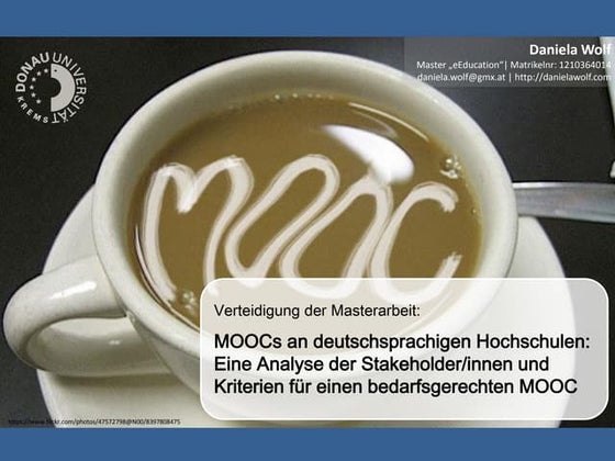 Verteidigung Masterarbeit "MOOCs an deutschsprachigen Hochschulen: Eine Analy...
