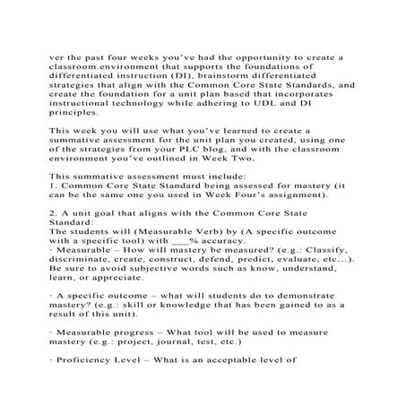 ver the past four weeks you’ve had the opportunity to create a cla.docx