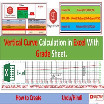Vertical curve calculation in excel with grade sheet