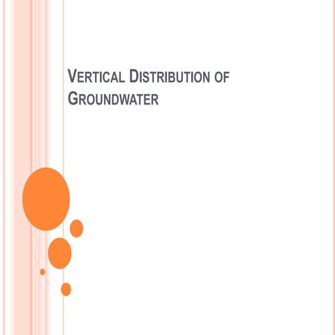 Vertical distribution of groundwater
