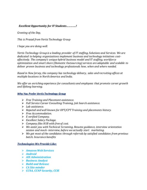 Free Training and Placements