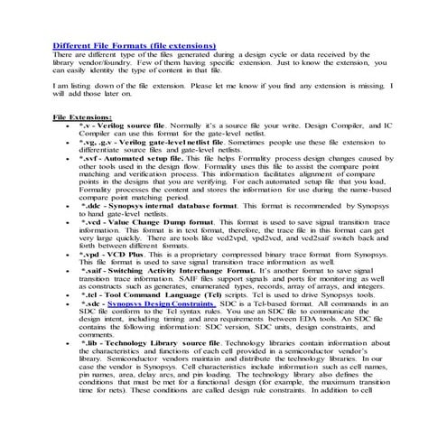 (Very u seful) different file format