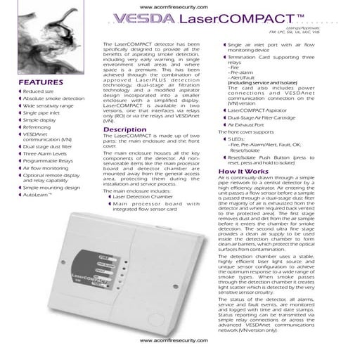 Vesda vlc500 vlc505 laser compact