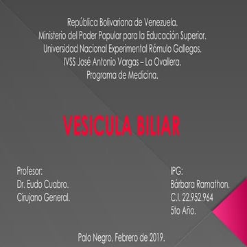 VESICULA anatomía. Aprendizaje del día a día