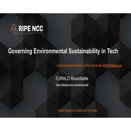 Governing Environmental Sustainability in Tech