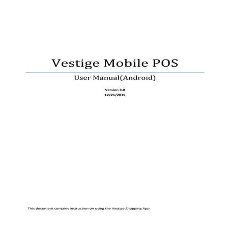 Vestige pos app