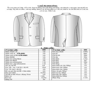 Tài liệu kỹ thuật áo Vest nam 2 lớp...