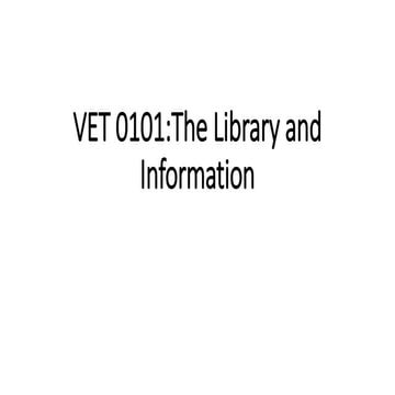 VET0101 Foundation The library and information (2022)