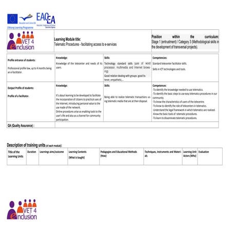 M10 Telematic Procedures - facilitating access to e-services