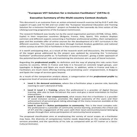 Context Analysis, initial Research