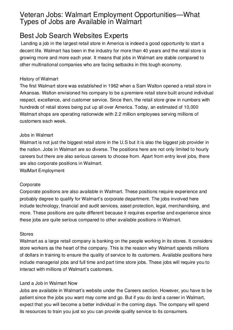 Veteran Jobs Walmart Employment Opportunities What Types Of Jobs Are Veteran Jobs Walmart Employment Opportunities What Types Of Jobs Are
