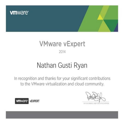 vExpert 2014 Certificate by Nathan Gusti Ryan