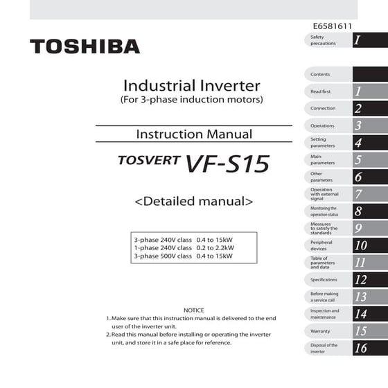 Vf s15 intruction manual