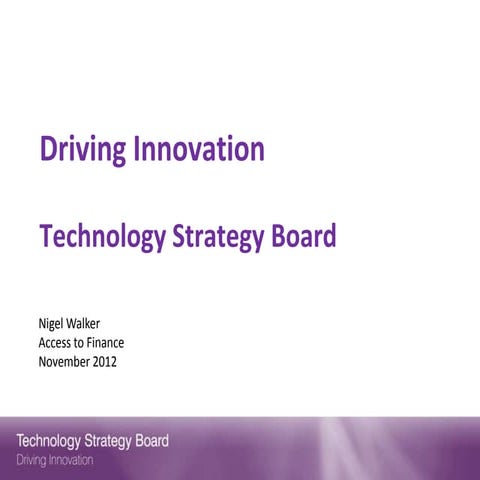 Vfb2012 Access to Finance TSB Nigel Walker