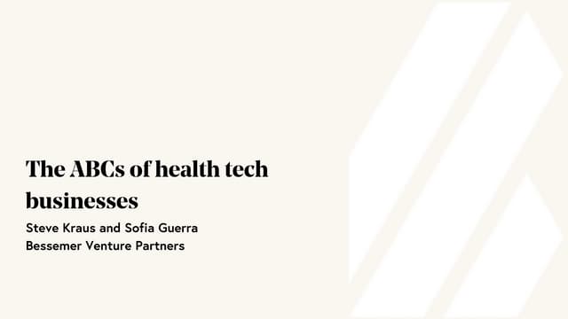 The ABCs of health tech businesses