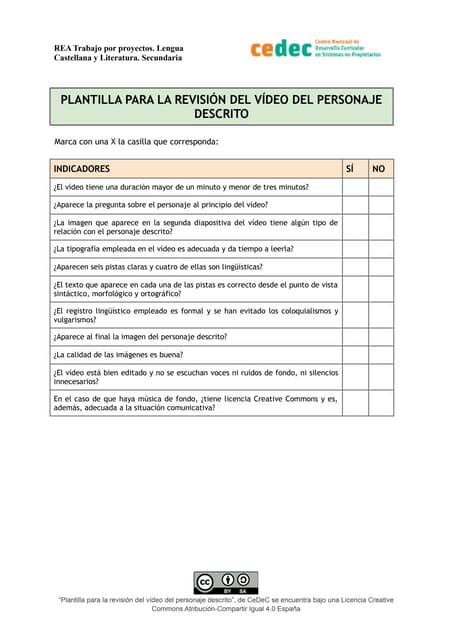 Plantilla para revisión del vídeo d...