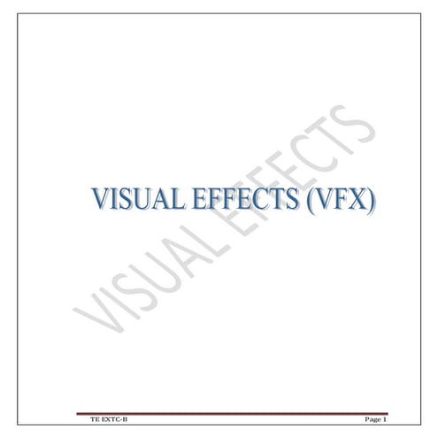 Visual effects(VFX)