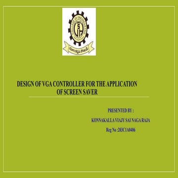 Design and Implementation of VGA Controller for Screen Saver ...