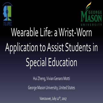 Wearable Life: a Wrist-Worn Application to Assist Students in Special Education