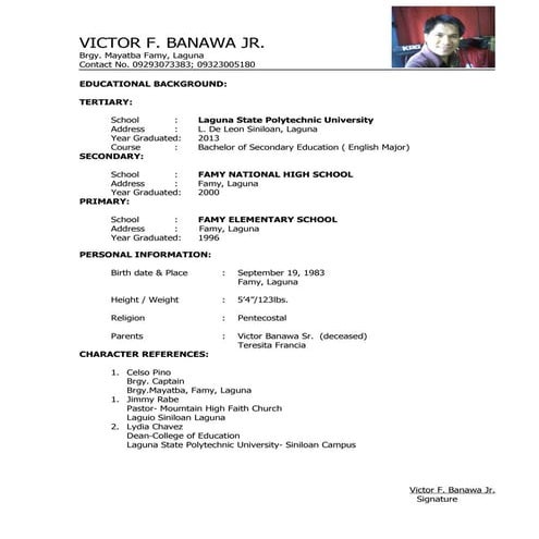 Vhick Resume