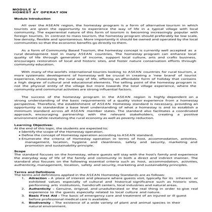 Comprehensive Guide to ASEAN Homestay Operation Standards and Community ...