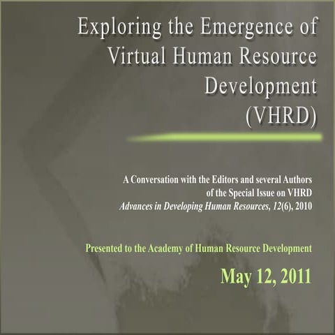 Exploring the Emergence of Virtual Human Resource Development 