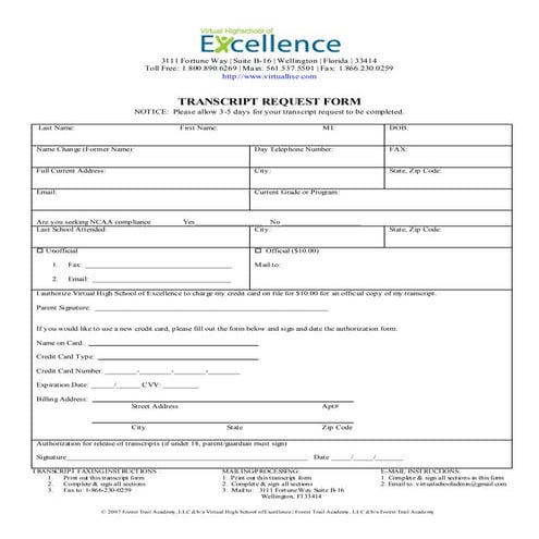 VIRTUAL HIGH SCHOOL OF EXCELLENCE APPLICATION FORM | PDF