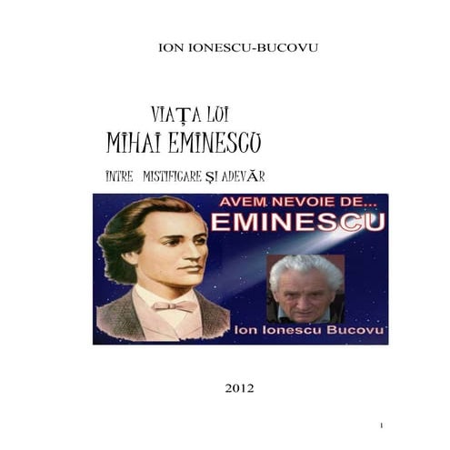 Viața lui mihai eminescu între mistificare și adevăr