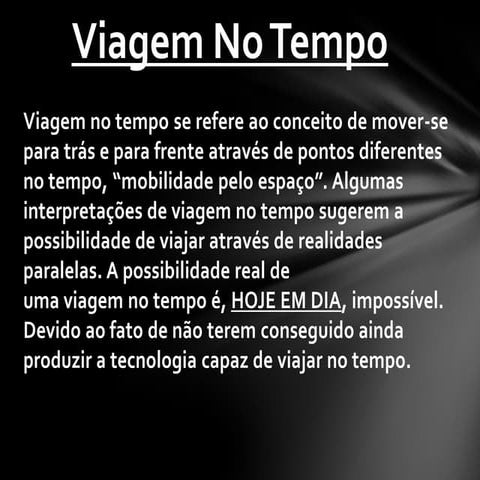 Viagem no tempo | PPTX