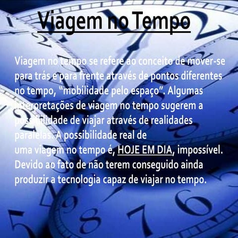 Viagem no tempo | PPTX