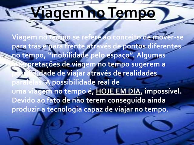 Viagem no tempo | PPTX